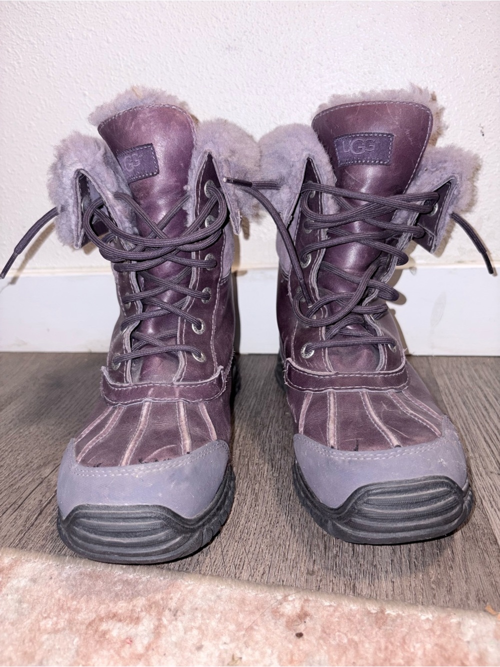 UGG Women's Plum Shearling-Lined Lace-Up Winter Boots